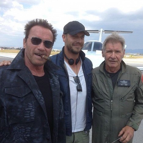 Arnold Schwarzenegger, Patrick Hughes, Harrison Ford - Expendables 3, The - Kuvat kuvauksista