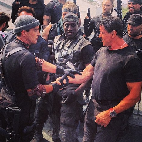 Antonio Banderas, Wesley Snipes, Sylvester Stallone, Randy Couture - The Expendables 3 - Dreharbeiten