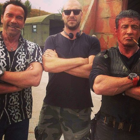 Arnold Schwarzenegger, Patrick Hughes, Sylvester Stallone - The Expendables 3 - Van de set