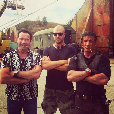 Arnold Schwarzenegger, Patrick Hughes, Sylvester Stallone - The Expendables 3 - Dreharbeiten