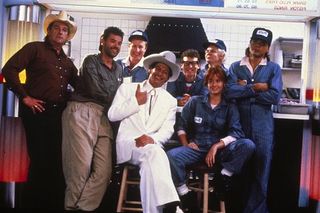 Blake Clark, Jim Varney, Michael J. Pollard, Tracy Griffith - Fast Food - Forgatási fotók