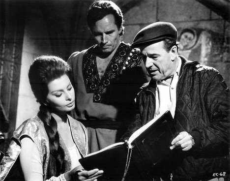 Sophia Loren, Charlton Heston, Anthony Mann - Le Cid - Tournage