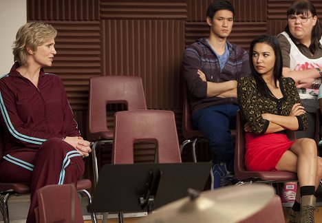 Jane Lynch, Harry Shum Jr., Naya Rivera - Glee - Van film