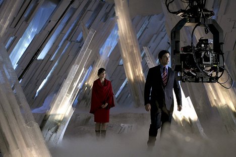 Erica Durance, Tom Welling - Smallville - Prophezeiung - Dreharbeiten