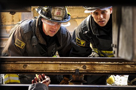 Jesse Spencer, Charlie Barnett - Chicago Fire - Leaving the Station - Photos