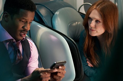 Nate Parker, Julianne Moore - Non-Stop - Filmfotos