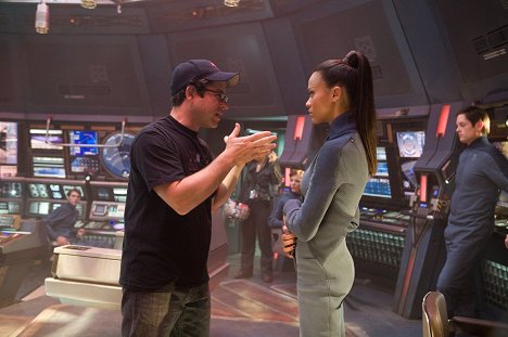 J.J. Abrams, Zoe Saldana - Star Trek - Z natáčení