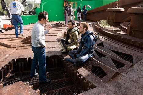J.J. Abrams, John Cho, Chris Pine - Star Trek - Dreharbeiten