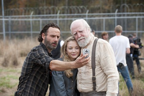 Andrew Lincoln, Emily Kinney, Scott Wilson - The Walking Dead - Terminus - Dreharbeiten