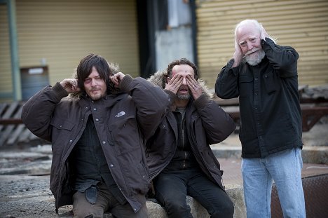 Norman Reedus, Andrew Lincoln, Scott Wilson - The Walking Dead - Terminus - Dreharbeiten