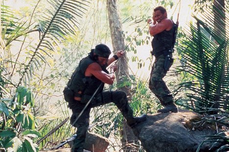 Sonny Landham, Arnold Schwarzenegger - Ragadozó - Filmfotók