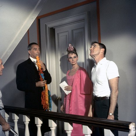 José Luis de Vilallonga, Audrey Hepburn, Blake Edwards - Frühstück bei Tiffany - Dreharbeiten
