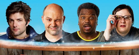 Adam Scott, Rob Corddry, Craig Robinson, Clark Duke - Vissza a jelenbe 2. - Promóció fotók