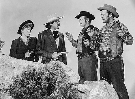 Frances Farmer, Richard Dix, Broderick Crawford, Lon Chaney Jr. - Badlands of Dakota - Werbefoto