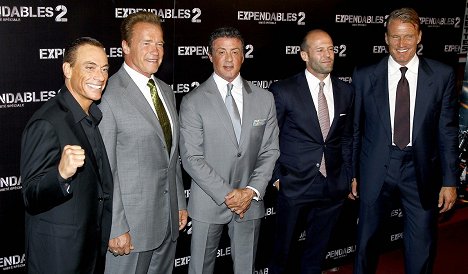 Jean-Claude Van Damme, Arnold Schwarzenegger, Sylvester Stallone, Jason Statham, Dolph Lundgren - Os Mercenários 2 - De eventos