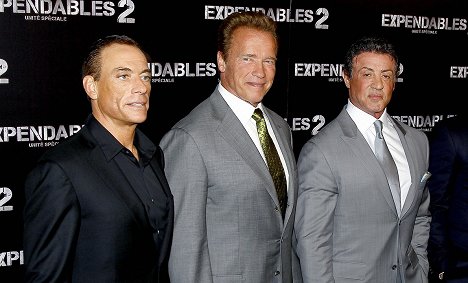 Jean-Claude Van Damme, Arnold Schwarzenegger, Sylvester Stallone - Los mercenarios 2 - Eventos
