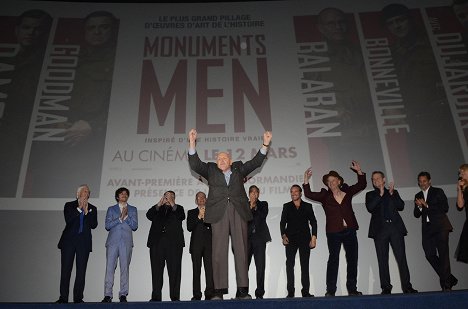 Robert M. Edsel, Dimitri Leonidas, Bob Balaban, George Clooney, Jean Dujardin, Bill Murray, Matt Damon, Grant Heslov - Monuments Men - Events