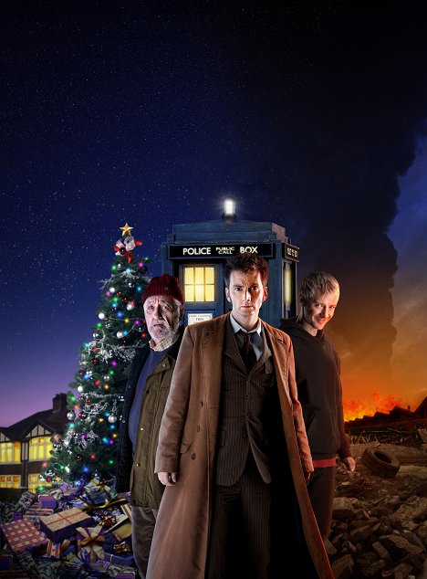 Bernard Cribbins, David Tennant, John Simm - Doctor Who - Das Ende der Zeit (1) - Werbefoto