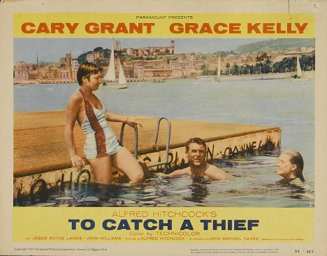 Brigitte Auber, Cary Grant, Grace Kelly - To Catch a Thief - Lobbykaarten