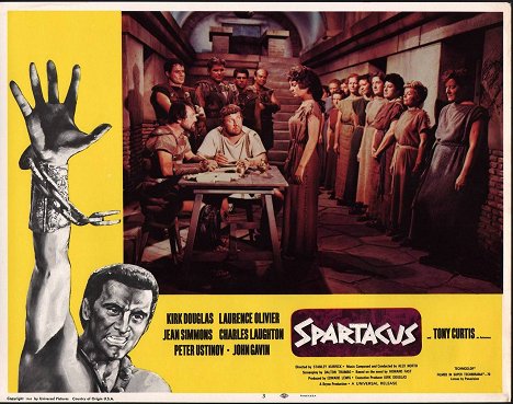Charles McGraw, Peter Ustinov, Jean Simmons - Spartacus - Lobby Cards