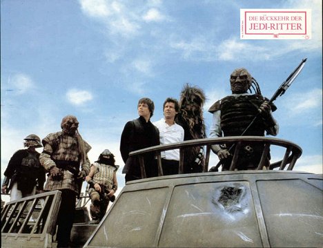 Mark Hamill, Harrison Ford, Peter Mayhew - Star Wars: Episode VI - Return of the Jedi - Lobbykaarten