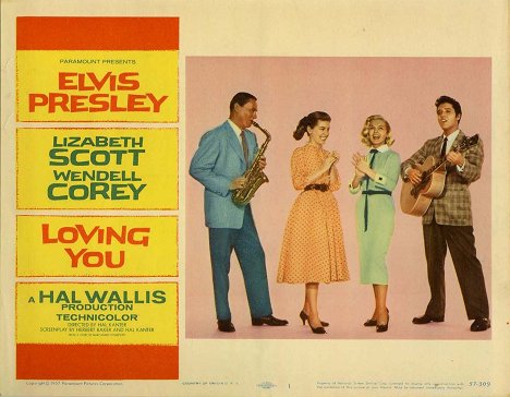 Wendell Corey, Dolores Hart, Lizabeth Scott, Elvis Presley - Loving You - Lobbykaarten