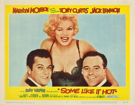 Tony Curtis, Marilyn Monroe, Jack Lemmon - Certains l'aiment chaud - Cartes de lobby