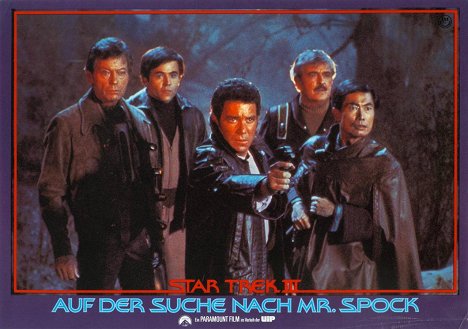 DeForest Kelley, Walter Koenig, William Shatner, James Doohan, George Takei - Star Trek III: Auf der Suche nach Mr. Spock - Lobbykarten