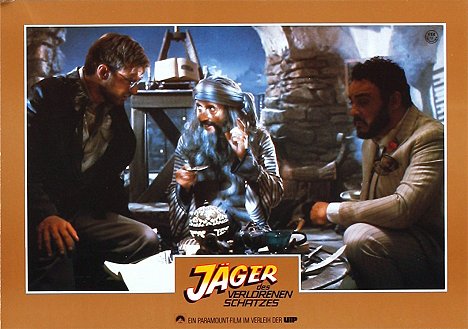 Harrison Ford, Tutte Lemkow, John Rhys-Davies - Indiana Jones et les Aventuriers de l'Arche perdue - Cartes de lobby