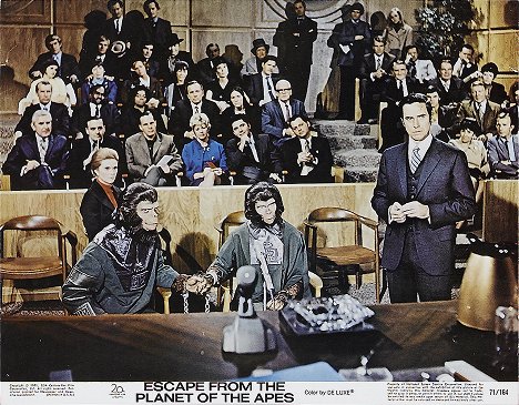 Natalie Trundy, Roddy McDowall, Kim Hunter - Escape from the Planet of the Apes - Lobbykaarten