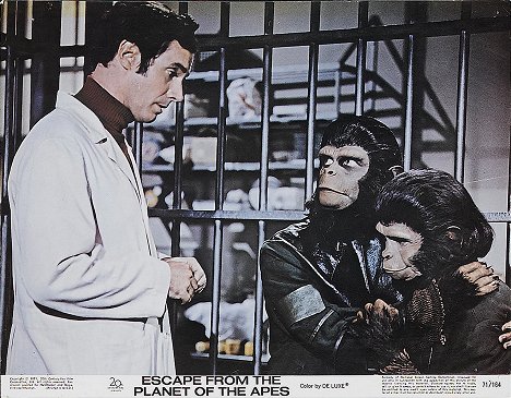 Bradford Dillman, Roddy McDowall, Kim Hunter - Flucht vom Planet der Affen - Lobbykarten