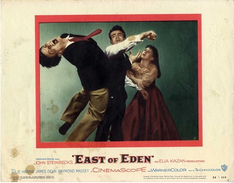 Richard Davalos, James Dean, Julie Harris - East of Eden - Lobbykaarten