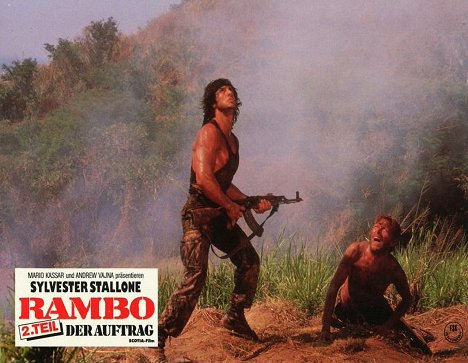 Sylvester Stallone, Andy Wood - Rambo II - Lobby karty