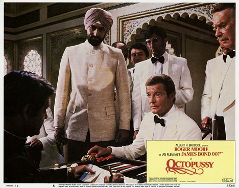 Louis Jourdan, Kabir Bedi, Roger Moore - James Bond - Octopussy - Lobbykarten