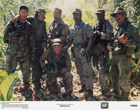 Shane Black, Sonny Landham, Arnold Schwarzenegger, Richard Chaves, Carl Weathers, Bill Duke, Jesse Ventura - Predator - Lobby Cards