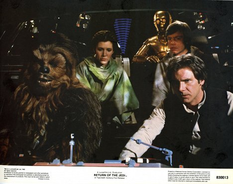 Peter Mayhew, Carrie Fisher, Mark Hamill, Harrison Ford - Star Wars: Episode VI - Return of the Jedi - Lobbykaarten