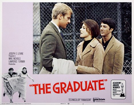 Brian Avery, Katharine Ross, Dustin Hoffman - The Graduate - Lobbykaarten