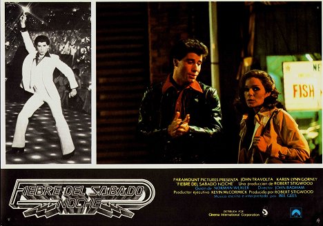 John Travolta, Karen Lynn Gorney - Saturday Night Fever - Lobbykaarten