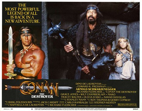 Wilt Chamberlain, Olivia d'Abo - Conan the Destroyer - Lobbykaarten