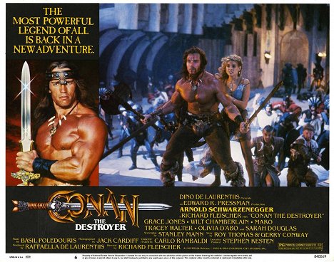 Arnold Schwarzenegger, Olivia d'Abo - Conan o Destruidor - Cartões lobby