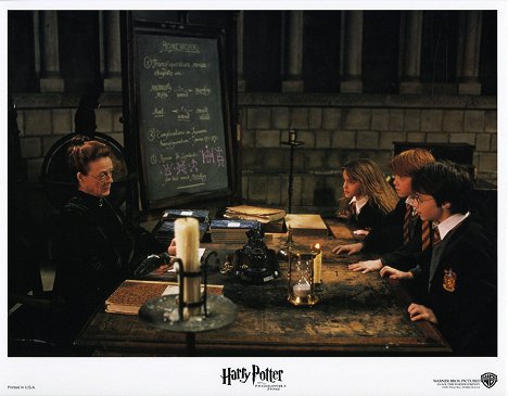 Maggie Smith, Emma Watson, Rupert Grint, Daniel Radcliffe - Harry Potter à l'école des sorciers - Cartes de lobby