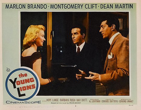 Hope Lange, Montgomery Clift, Dean Martin - The Young Lions - Lobby karty