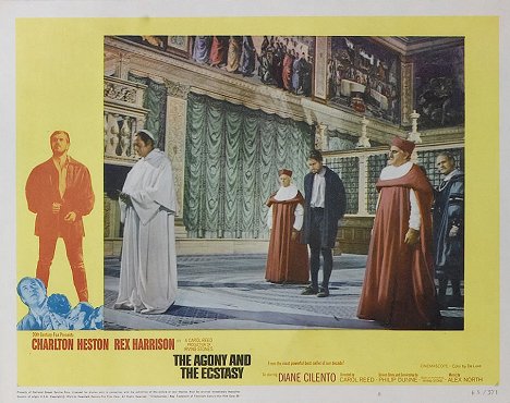 Charlton Heston, Rex Harrison, Adolfo Celi, Harry Andrews - Udręka i ekstaza - Lobby karty