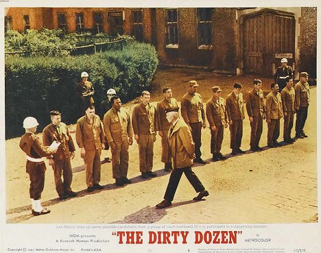 John Cassavetes, Clint Walker, Jim Brown, Donald Sutherland, Lee Marvin, Charles Bronson - The Dirty Dozen - Lobby Cards