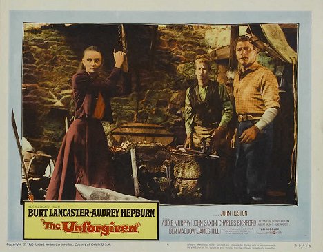Audrey Hepburn, Doug McClure, Burt Lancaster - The Unforgiven - Cartões lobby