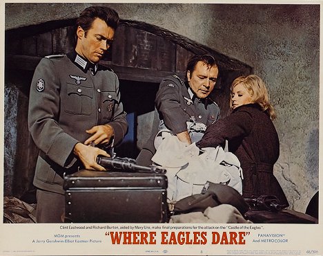 Clint Eastwood, Richard Burton, Mary Ure - Where Eagles Dare - Lobby karty