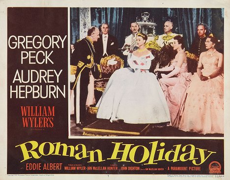 Harcourt Williams, Audrey Hepburn, Tullio Carminati, Margaret Rawlings - Roman Holiday - Lobbykaarten