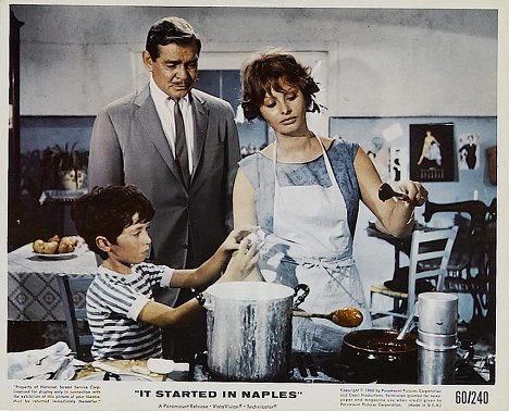 Marietto, Clark Gable, Sophia Loren - It Started in Naples - Cartões lobby