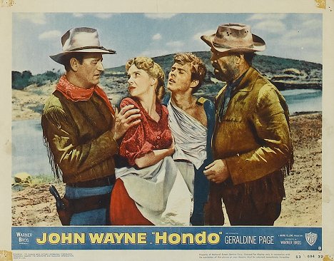 John Wayne, Geraldine Page, Ward Bond - Hondo - Cartes de lobby