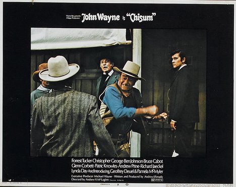 Ray Teal, John Wayne, Andrew Prine - Chisum - Lobbykaarten